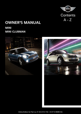 2012 Mini USA CLUBMAN Owners Manual